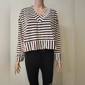 Entro Small Anthropologie V Neck Blouse Shirt Sweatshirt Boho Peasant Fall